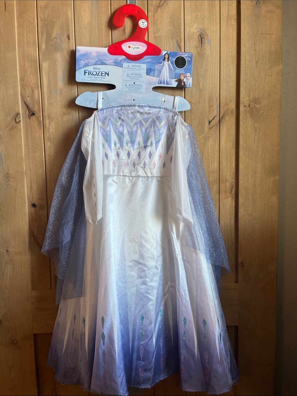Disney Elsa Dress in White and Lavender Blue with Sparkle Cape - size XS (3/4)